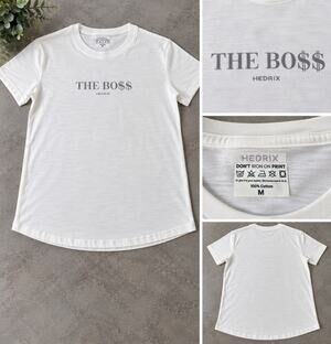 Hendrix Men’s M The Boss Graphic T-Shirt White 100% Cotton Streetwear